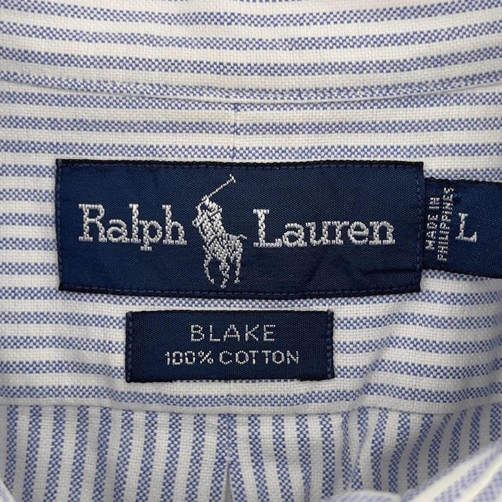 Ralph Lauren‎ Blake Mens Large Striped Short Sleeve Button Down Shirt - Picture 4 of 5